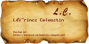Lőrincz Celesztin névjegykártya